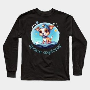 Dogs in space, dog lovers, dog astronaut, space explorer Long Sleeve T-Shirt